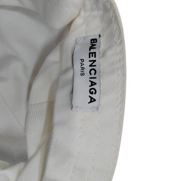 (S3) Authentic Balenciaga Cap White Cotton Luxury Vintage Designer Handbag - Picture 9 of 10
